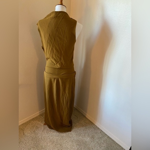 Proenza Schouler Women’s twist-detailing wrap dress Brown Size 12 NWT Crepe Midi - Picture 4 of 11